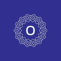 initial letter O modern circle frame ornament lines unique pattern logo vector