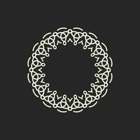 abstract elegant dark brown white circle line pattern frame vector