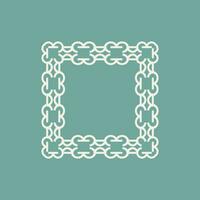 abstract elegant green square pattern frame vector