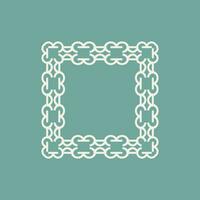 abstract elegant green square pattern frame vector