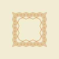 luxury elegant orange square abstract pattern frame vector