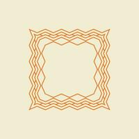 luxury elegant orange square abstract pattern frame vector