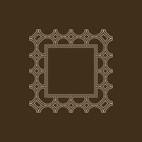 luxury elegant brown square lines pattern frame vector