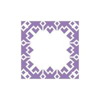 luxury elegant purple square floral pattern frame vector