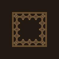 luxury elegant brown square pattern frame vector