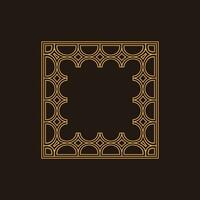 luxury elegant brown square pattern frame vector