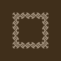 luxury abstract brown square pattern frame vector