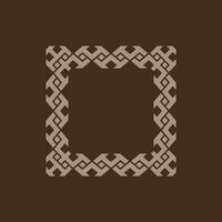 luxury abstract brown square pattern frame vector