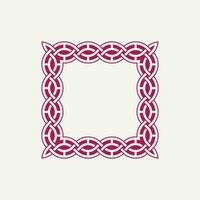 luxury elegant magenta square helix pattern frame vector