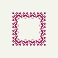 luxury elegant magenta square helix pattern frame vector