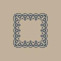 abstract elegant brown dark blue square line pattern frame vector