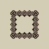 modern elegant brown square abstract pattern frame vector