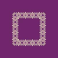 abstract elegant purple square tribe pattern frame vector