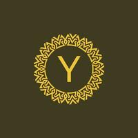 Modern emblem initial letter Y ornamental tribe pattern circular logo vector