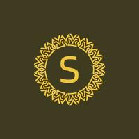 Modern emblem initial letter S ornamental tribe pattern circular logo vector