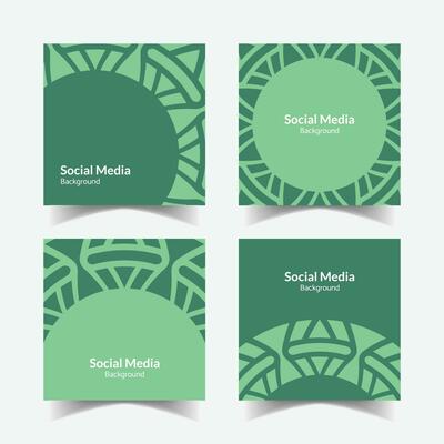 abstract ornamental pattern square background social media template