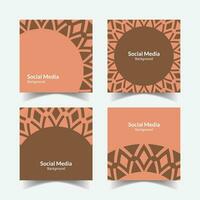 abstract ornamental pattern square background social media template vector