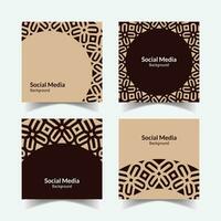 abstract ornamental pattern square background social media template vector