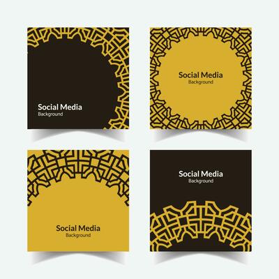 abstract ornamental pattern square background social media template
