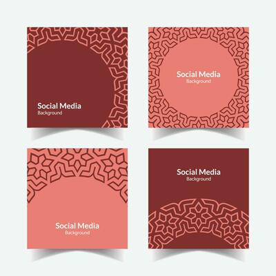 abstract ornamental pattern square background social media template