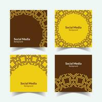 abstract ornamental pattern square background social media template vector