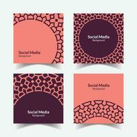 abstract ornamental pattern square background social media template vector