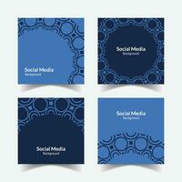 abstract ornamental pattern square background social media template vector