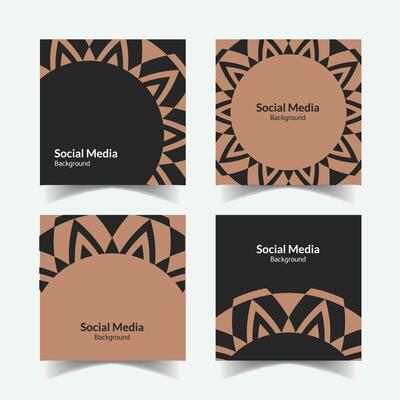 abstract ornamental pattern square background social media template