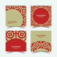 abstract ornamental pattern square background social media template vector