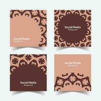 abstract ornamental pattern square background social media template vector