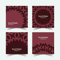 abstract ornamental pattern square background social media template vector