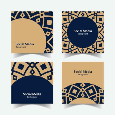 abstract ornamental pattern square background social media template