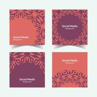 abstract ornamental pattern square background social media template vector