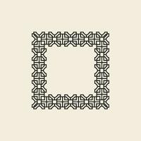 abstract art decorative square ornamental pattern frame vector
