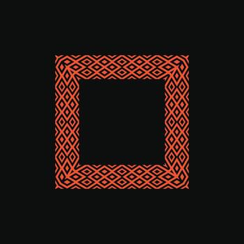 abstract art decorative square ornamental pattern frame vector