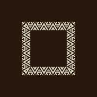 abstract art decorative square ornamental pattern frame vector