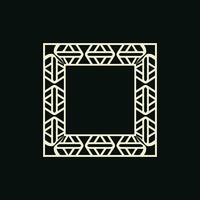 abstract art decorative square ornamental pattern frame vector