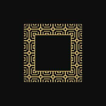 abstract art decorative square ornamental pattern frame vector