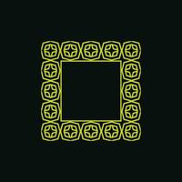 abstract art decorative square ornamental pattern frame vector