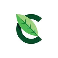 Modern and Elegant letter C leaf or leaves logo vector