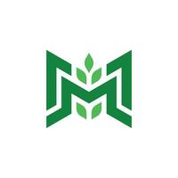 Modern and Elegant letter M leaf or leaves logo vector