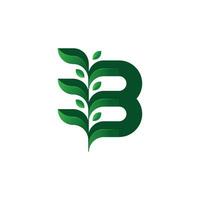 Modern and Elegant letter B leaf or leaves logo vector