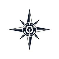 modern compass logo combined with analytic digital data vector
