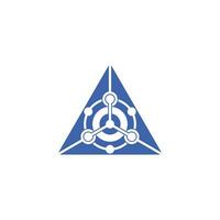 modern triangle logo combined with analytic digital data vector