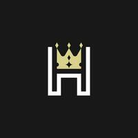 moderno elegante letra h corona real prima logo vector