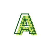 simple and modern letter A natural leaf pattern logo vector
