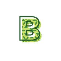 simple and modern letter B natural leaf pattern logo vector