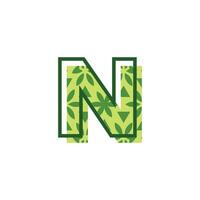 simple and modern letter N natural leaf pattern logo vector