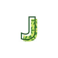 simple and modern letter J natural leaf pattern logo vector