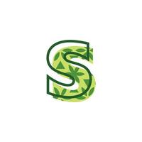 simple and modern letter S natural leaf pattern logo vector